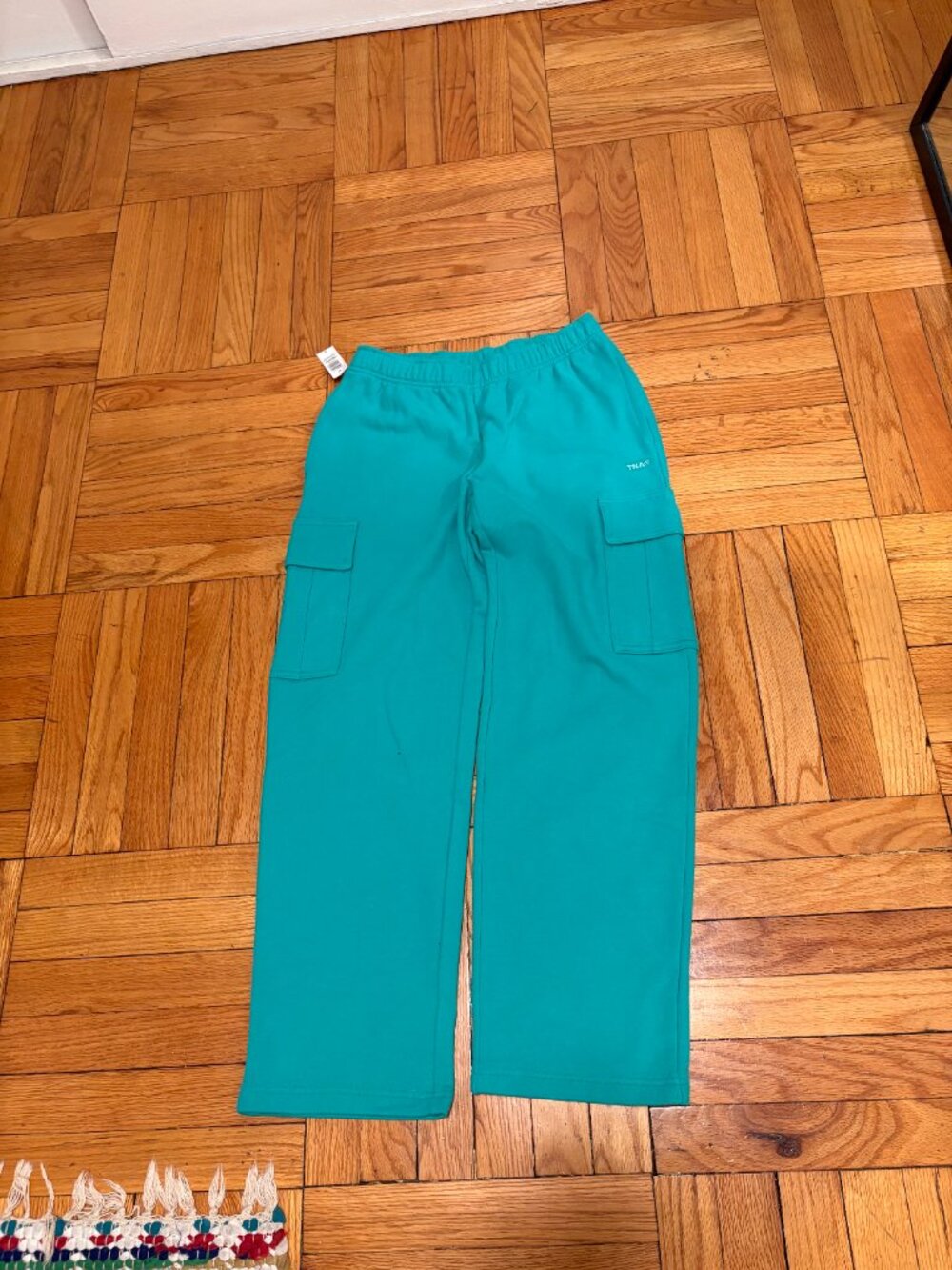 NWT Aritzia TNA Terry Fleece Mega Fit Cargo Sweatpant Size Small Chromis Green